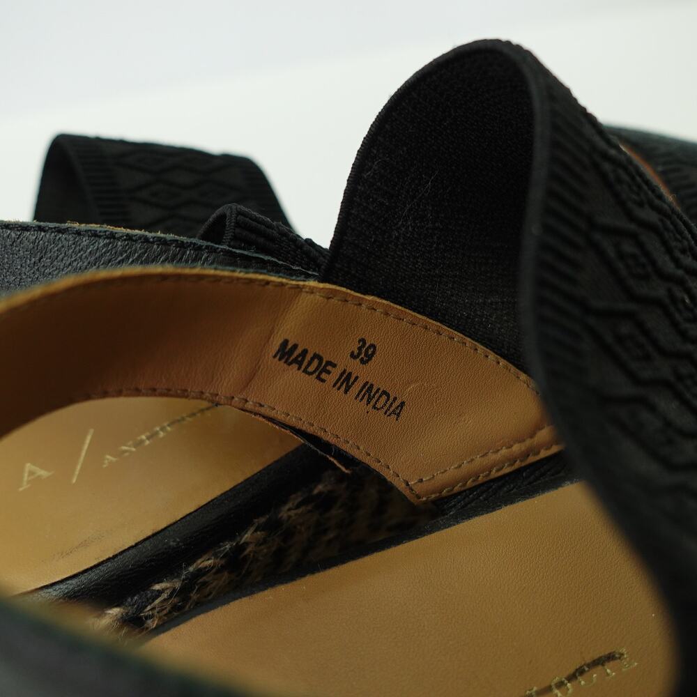 A/Anthropologie Womens Elastic Platform Slingback Sandals Black Multi EU 39 US 8 - Picture 4 of 7